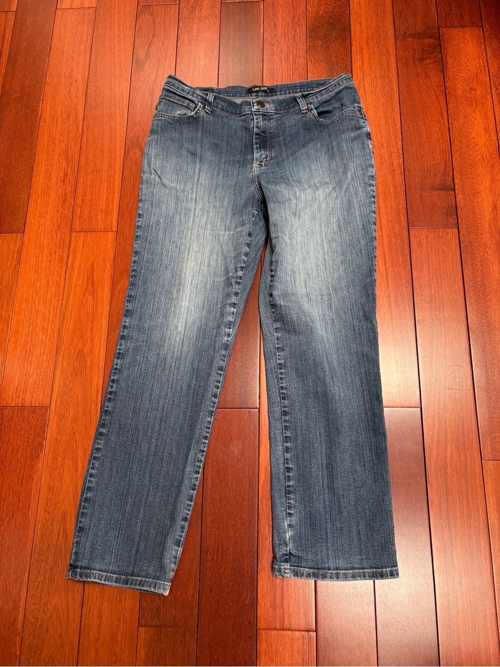 Lee Women's Washed Blue Straight-Leg Jeans Relaxed Fit